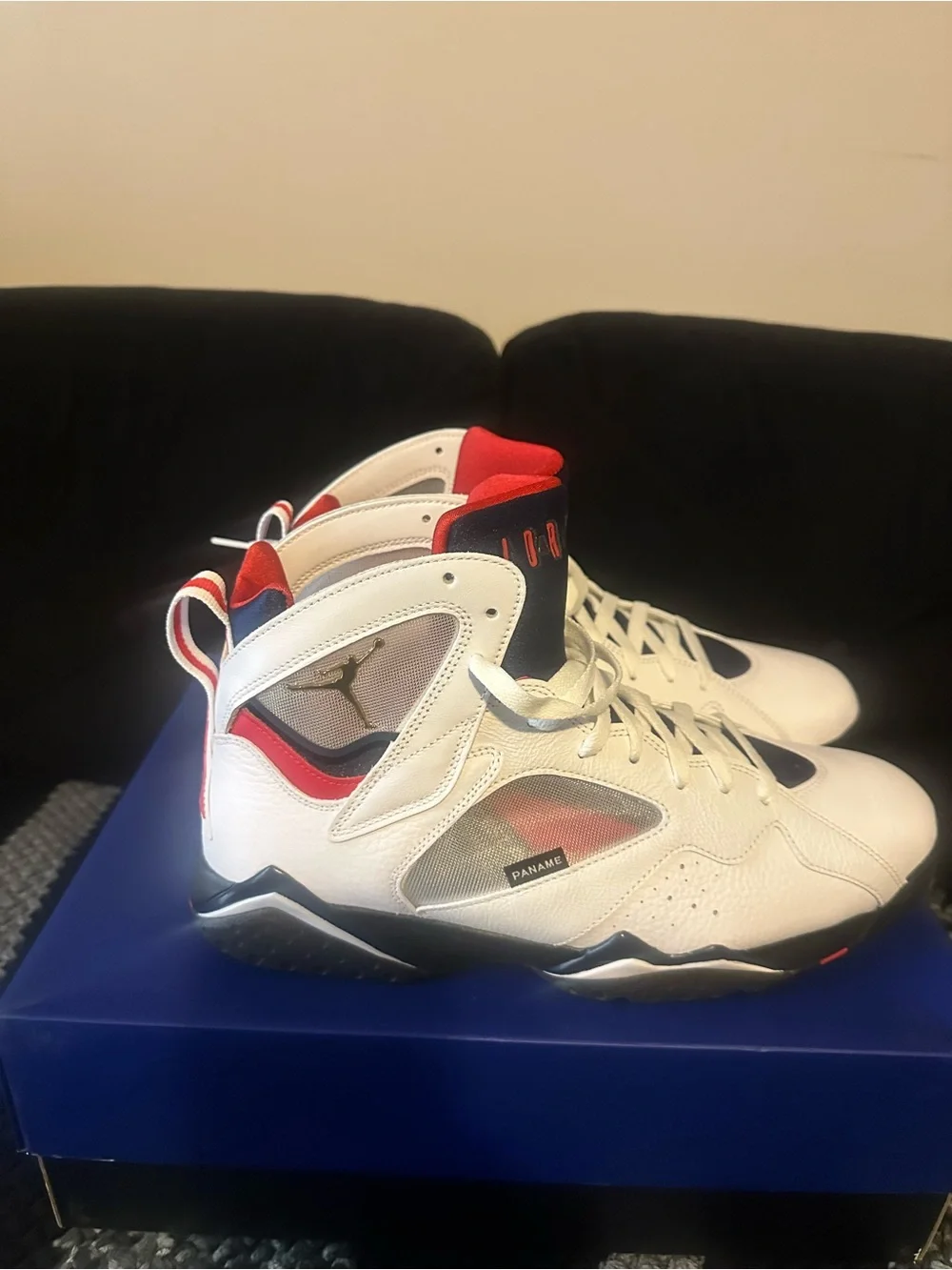 Air Jordan Retro 7 White Red Blue Basketball Sneakers-PSG Jordan’s.